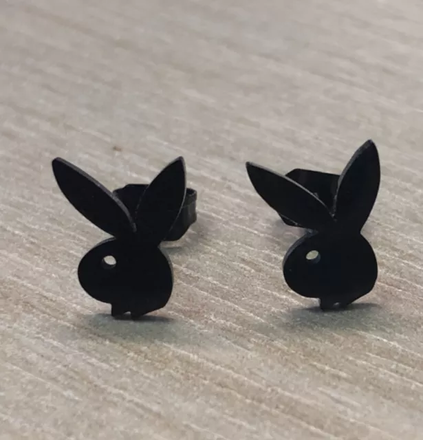 Paar Playboy Hase Chirurgenstahl roségold Ohrstecker plattiert für Frauen 3