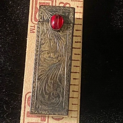 Antique Lipstick Holder Hallmarked 800 +Free Ship