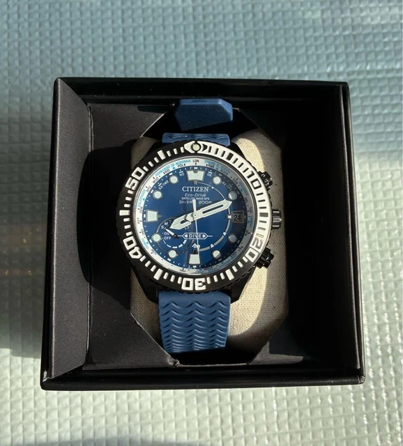 Cinturino Ewatchparts In Gomma Blu Navy 20mm Per Orologi Citizen E Seiko - Subacqueo Sportivo - Foto 2