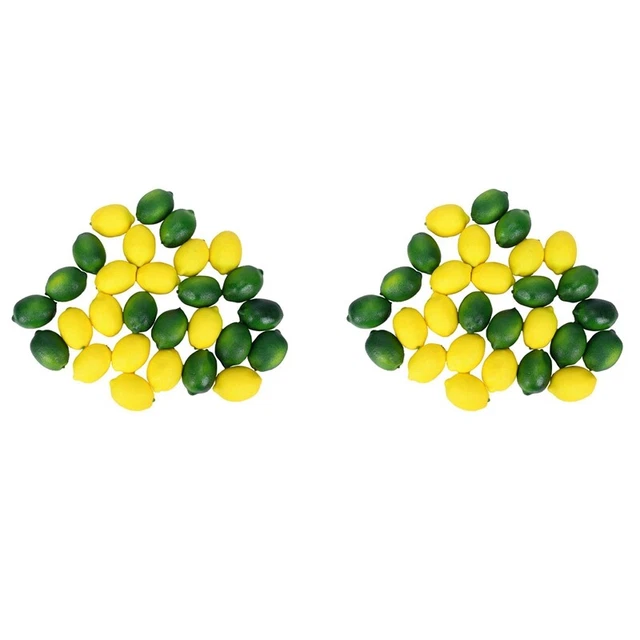 56 Piezas Limones y Limas Artificiales Frutas Decorativas Artificiales V9J7