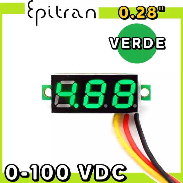 Mini voltmetro voltometro digitale da pannello 100V display led 7 segmenti verde