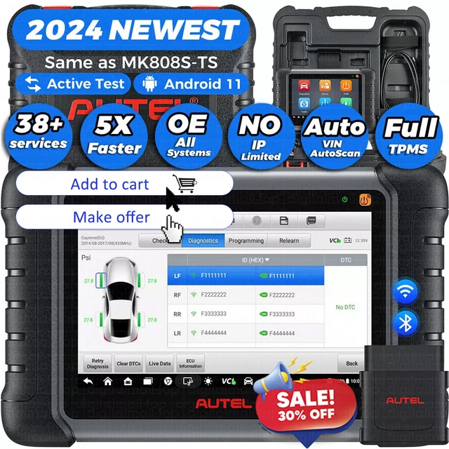 Maxis Scanner AUTEL MAXICHECK MX808S-TS Bidirectional Scanner 2025 US Ver.of MaxiCOM ...