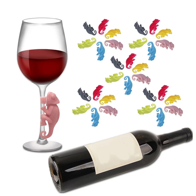 5Set Di Marcatori Di Bevande A Forma Di Animale Carino In Silicone Vino Vetro