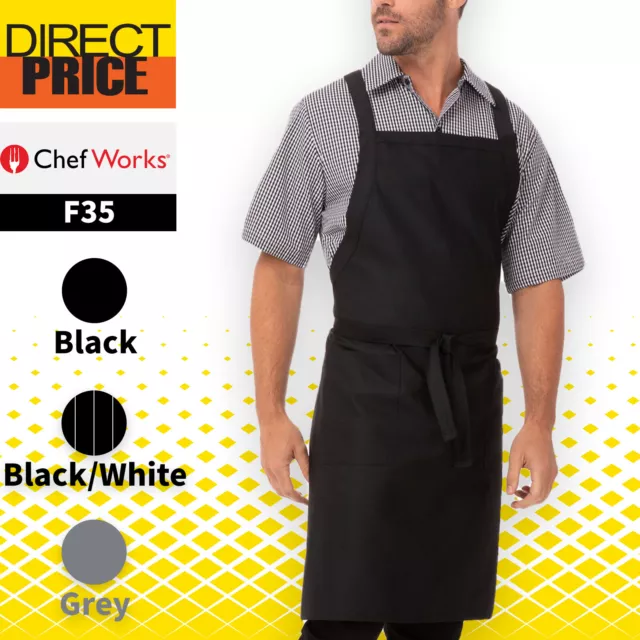 Chef Works CROSS-BACK BIB APRON,F35