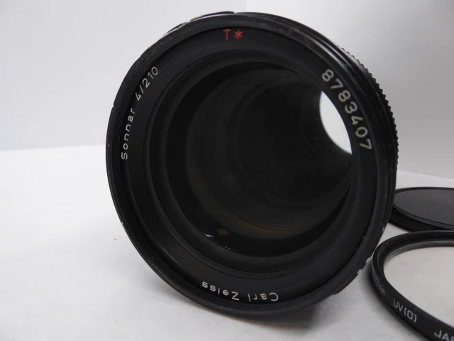 Contax Carl Zeiss Sonnar T* 210mm f/4 Lens for 645 Body From JAPAN + cap + filt