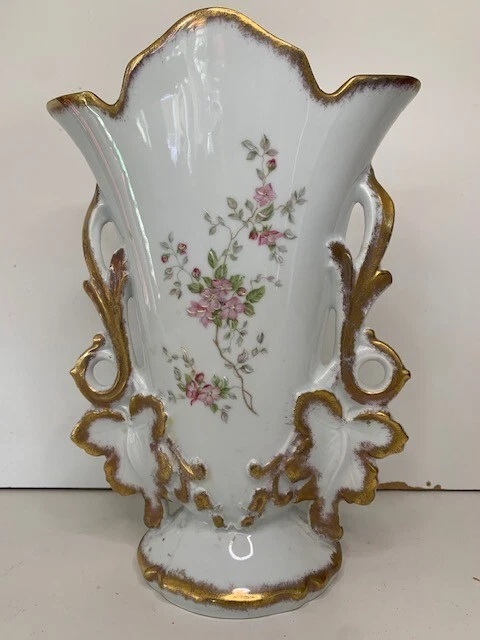 Vase mariée église ancien peint main déco globe verre