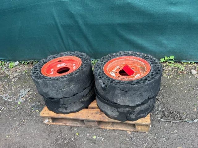 4x Bobcat Solid Wheel Tyre £550+vat Skidsteer Loader 30x10-16 (T4) 8 Stud