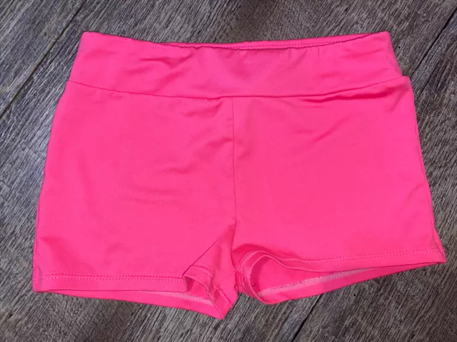 Girls gymnastics shorts freestyle danskin sz 10/12 L neon pink dance cheer