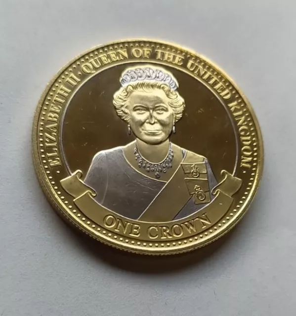 2017 Gibraltar One Crown CoiElizabeth II 100 Years House Of Windsor - Gold Plate