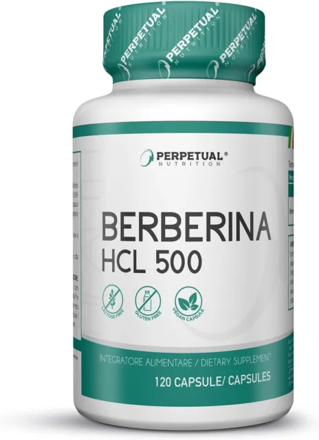 Berberina 500mg, 120 capsule Vegane ad Alto Dosaggio di Pura Berberina....