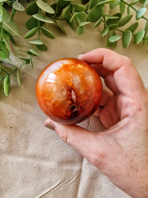 Large Carnelian Egg S2, 297G, Crystal, Gemstone, Natural, Stone, Gift.