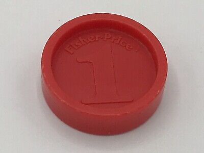 Vintage FISHER PRICE Red 1 Cent Coin Replacement Play Money