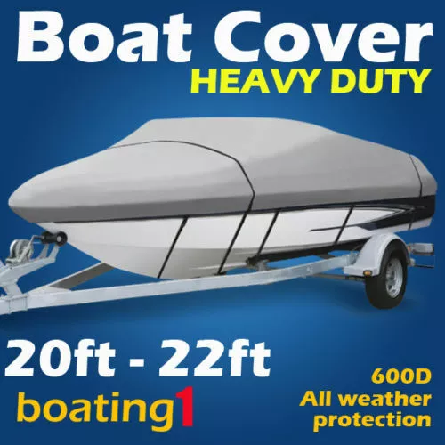 Heavy Duty Premium 600D 20ft-22ft Traileable Marine Grade Boat Cover