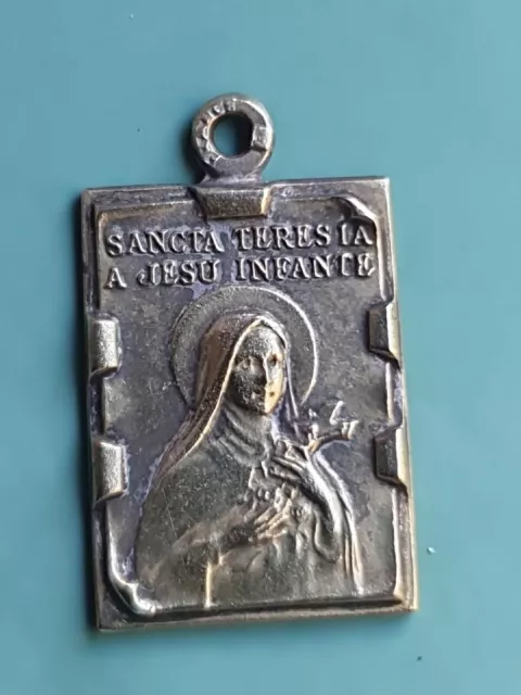 Santa Teresa De Bambino Gesù Niño Jesús Medalla Religiosa Antigua 2