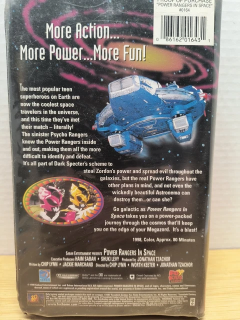 SABAN’S POWER RANGERS in Space VHS 1998 Video Tape Black Clamshell £9. ...