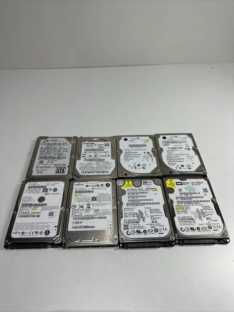 Seagate/WD/Toshiba/Hitachi/Fujitsu Lot of 8 2.5" 120gb Sata Laptop Hard Drives