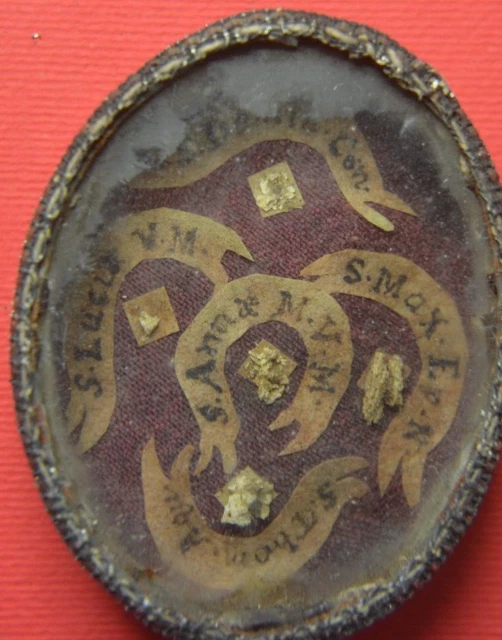 relic  RELIQUIA  shrine   S TOMMASO D'AQUINO . S.ANNA MADRE B.M.V. +3 RARI