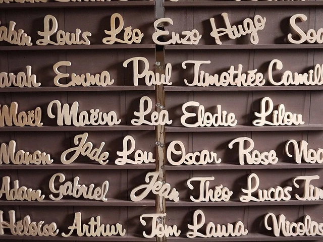 Prénom en bois personnalisé, fait main, Cadeau de naissance et de baptême 