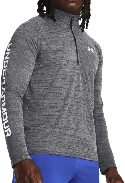 Under Armour Herren Tech Evolved Core halber Reißverschluss Training Top Fitnessstudio Langarm - grau