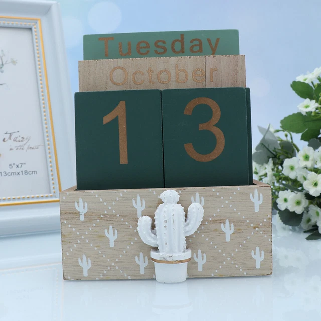 Tischkalender Aus Holz Haushalt Bastelsachen Schreibtisch Deko