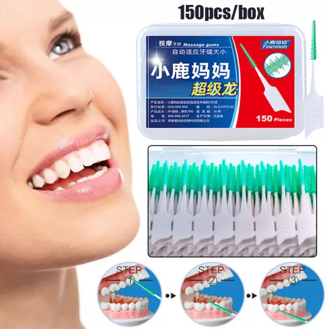 150 Brosses Interdentaires Bâtons Pics Fil Dentaire Dents Cure-Dents Brus ⓢ R