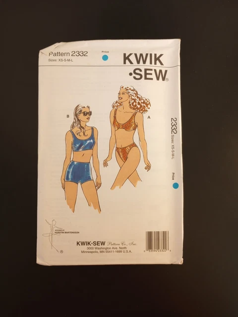 Bikini de dos piezas XS-L de colección Kwik Sew 2332 patrón Misses