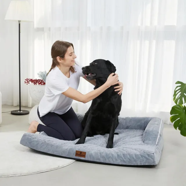 SheSpire Orthopedic Pet Dog Bed Memory Foam Bolster 45"x35" for Extra Large Dogs