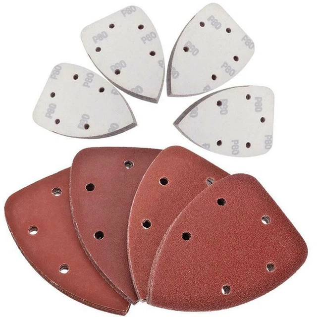 Comodi 10 pz cuscinetti di carta vetrata triangolare 5 fori per strumenti di luc