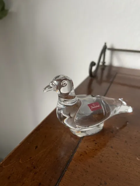 Baccarat Pigeon Dove Bird Made In France Crystal Figurine Paperweight PRESTINE!