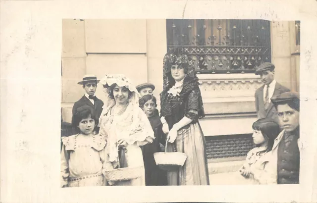 Cpa Spaniard Family Identification Photo Card Written On Spanish Back