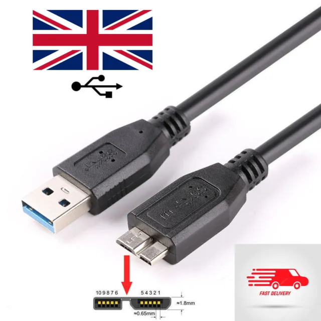6ft Blue USB 3.0 Power Data Cable/Cord/Lead For Toshiba External Hard Drive  Disk