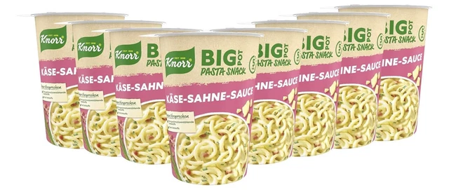 Knorr Big Pasta snack pentola formaggio panna salsa pasto pronto 8 x 92 g NUOVO MHD 12/23