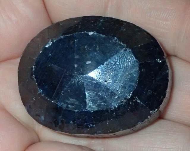 44.5mm Old Stock Natural Blue Sapphire Stone Cabochon Pendant 91 Grams #GM11