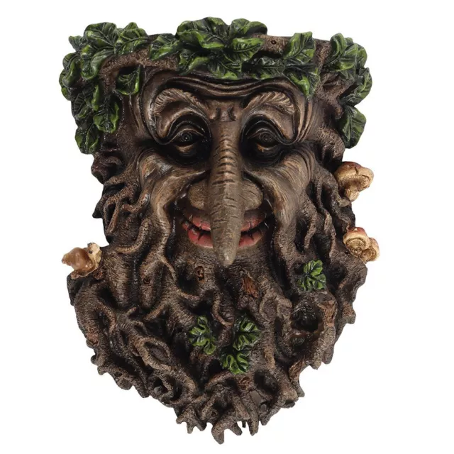 Man Of Forest Green Man Tree Face Leaf Plaque Wall Garden Ornament Treant Face