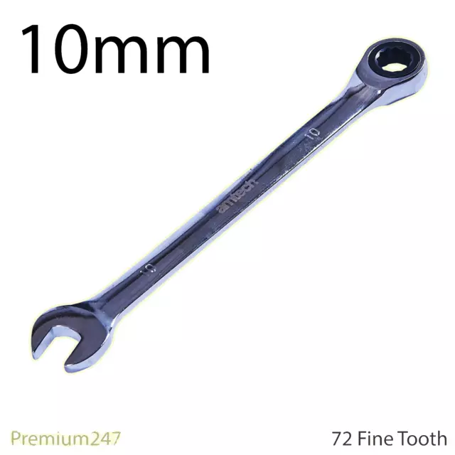 10mm Fine Tooth Combination Ratchet Spanner Ratcheting Ring Head Metric Tool