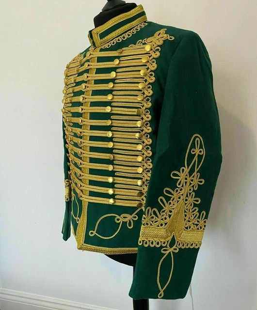 NEW GREEN NAPOLEONIC Hussar Uniform Military Style Custom Made Tunic