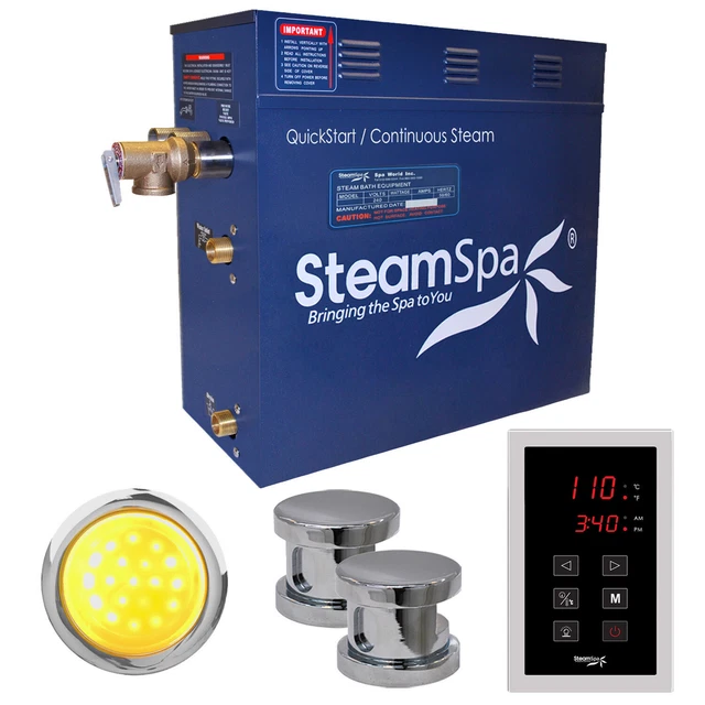 Baño de vapor SteamSpa INT1050 Indulgence 10,5 KW QuickStart - cromado