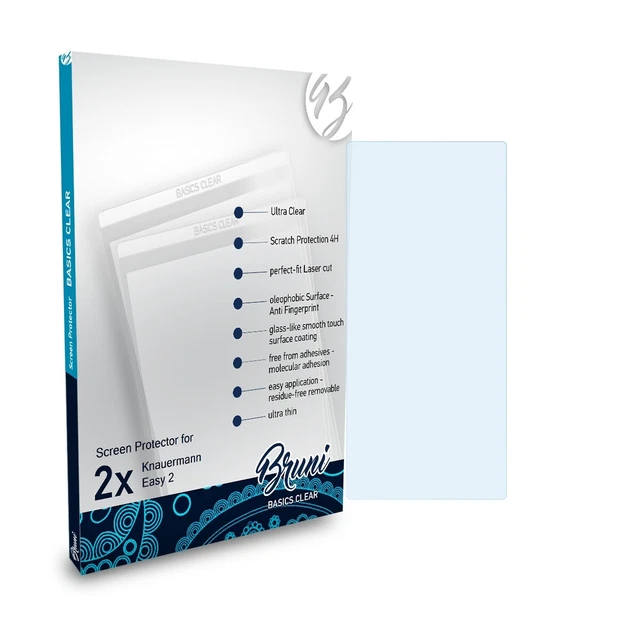 Bruni 2x Protective Film for Knauermann Easy 2 Screen Protector
