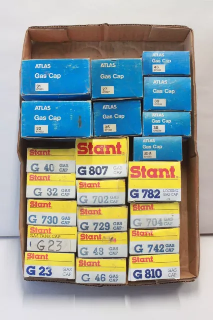 NOS Lot/22 Vintage Car Truck Stant Atlas Gas Fuel Caps Restoration Parts OEM