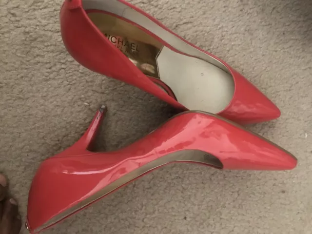 Michael by Michael Kors Womens Peach Flex leather Heel Pumps Shoes US 10