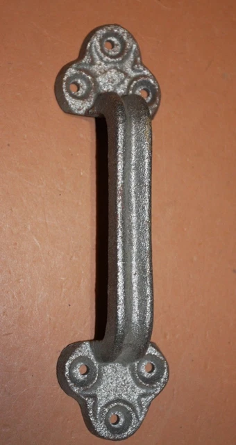 Large Heavy Duty Decorative Door Gate Pull Handle Solid Cast Iron, 8 7/8", HW-33