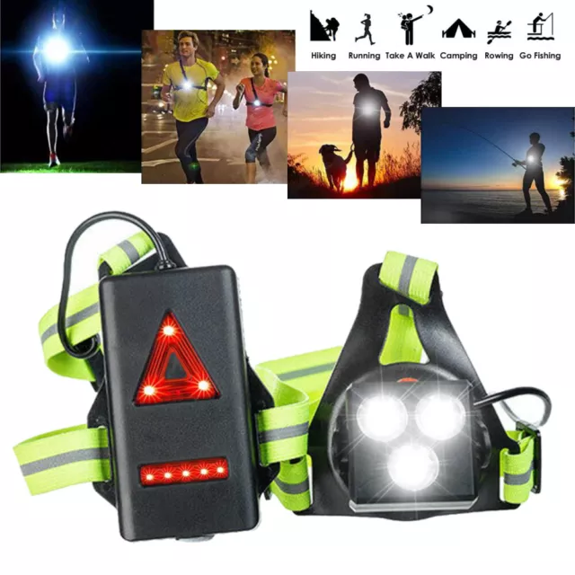 Lauflicht mit Reflektoren, Sport lauflampe joggen brustlampe, USB