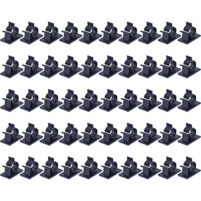 Adjustable Cable Clips Adhesive Nylon Wire Clamps Black 50 Pcs Z6I1