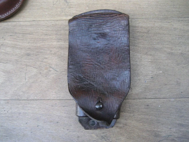 Ancien Clignotant Cheval En Cuir Et Laiton – Époque Guerre Civile – Pièce Harnais