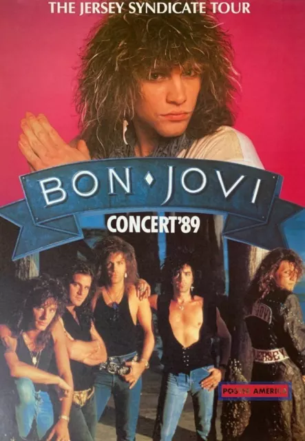 Bon Jovi The Jersey Syndicate Tour 1989 Rare Promo Poster 22.5 x 33