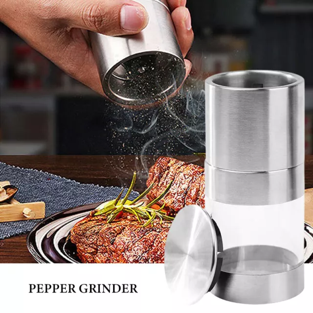 Manual Salt Pepper Grinder Stainless Steel Portable Spice Mill Grinder KitchenRY