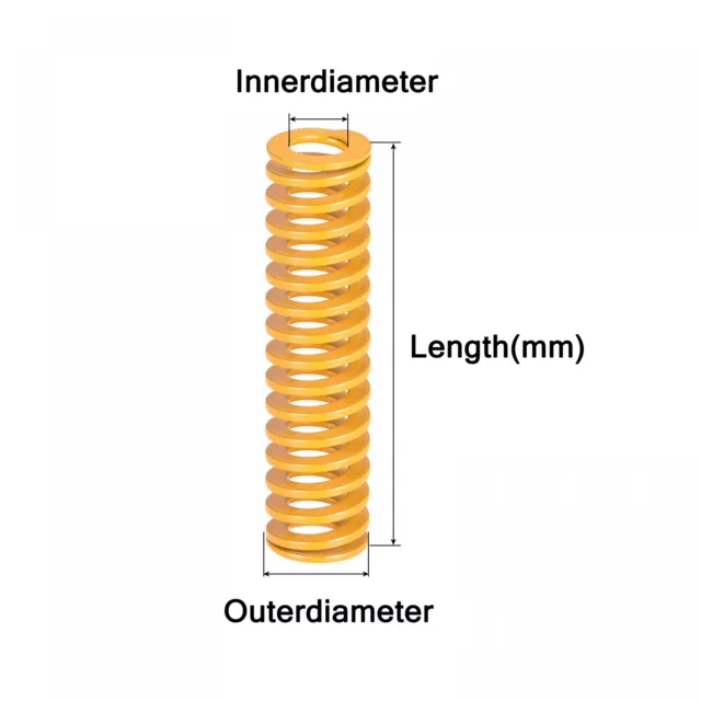 Heavy Load Duty Compression Die Spring, 6-50mm Diameter & Up To 500mm Long JIS 2