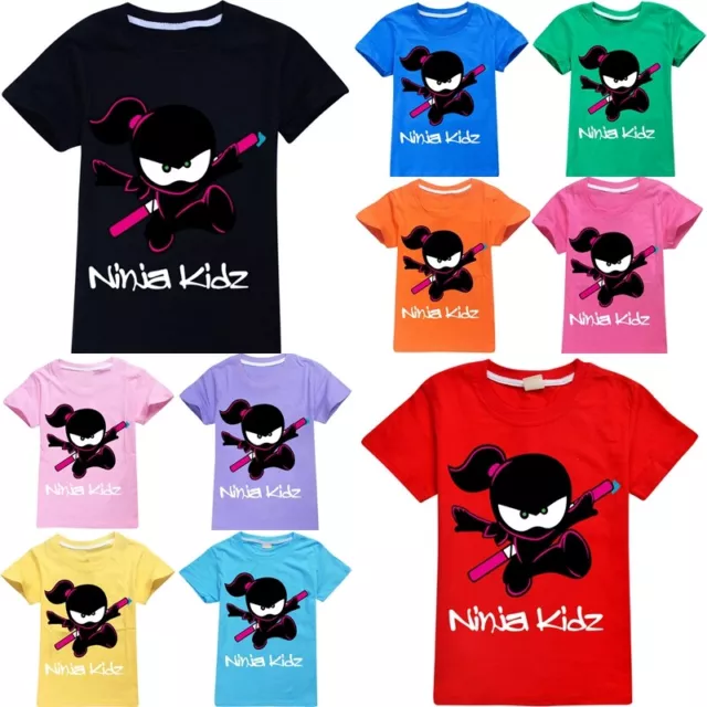 Kids Boys Girls NINJA KIDZ Summer Casual Short Sleeve T-shirt Top Tee Gifts AU
