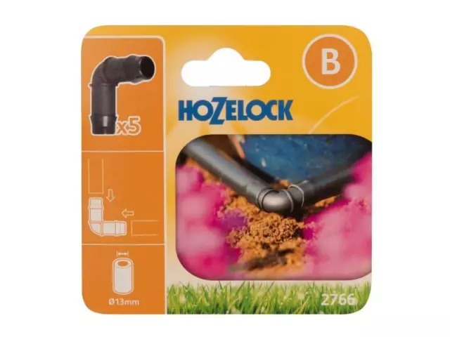 Hozelock 2766 90� Elbow Connector 13mm (Pack 5)