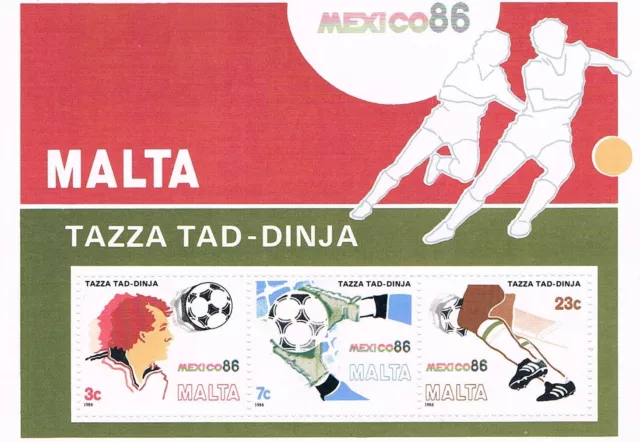MALTA Bl. Nr. 9; Fußballweltmeisterschaft MEXICO 1986, postfrisch